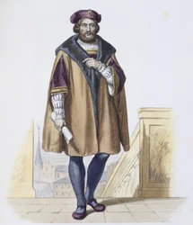 Pierre de Ronsard (1524-85) engraved by Delaistre